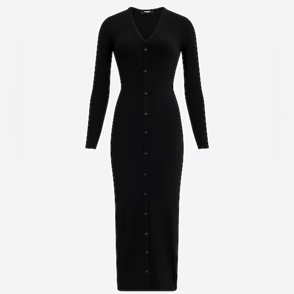 NWT‼️ EXPRESS RIBBED BUTTON DRESS